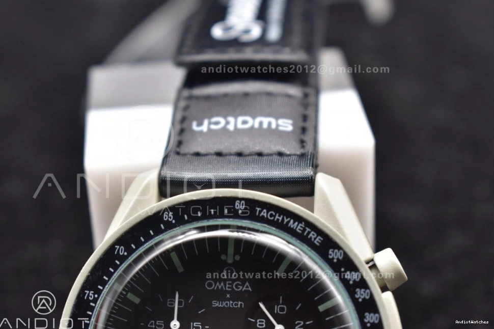 Nylon 1184 Swatch Mission Quartz Moon x on Omega The to Strap Bioceramic Vibrant Moonwatch 1227